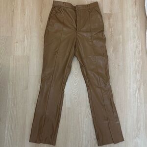 A&F Vegan Leather Split Hem Pants